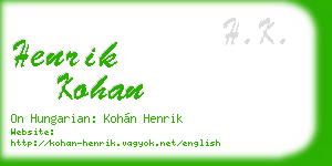 henrik kohan business card